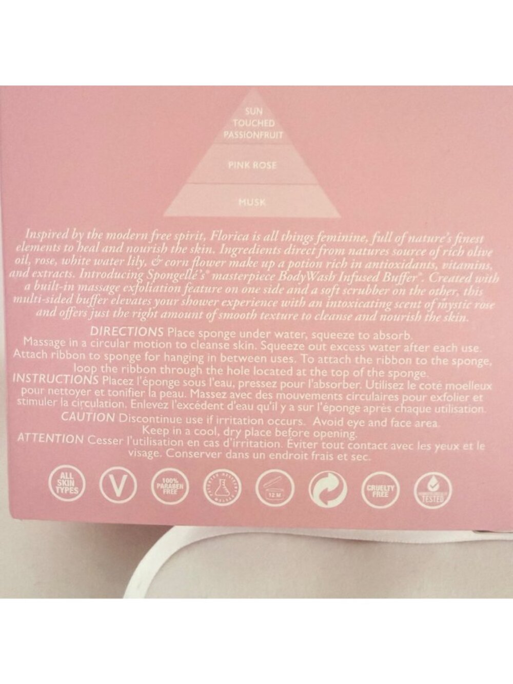 Florica By Spongelle Jude Rose Body Wash Infused Buffer 22+ Washes 4 oz Exfoliat - Picture 5 of 9